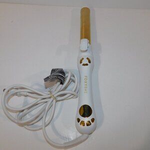 Foxybae Twirl Boss Automatic  Rotating Curling Iron Wand Pearl & Gold 1.25"